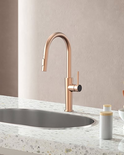 Rose gold kitchen faucet with 2 sprayers - K821A