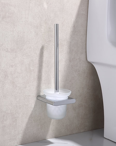 Toilet brush holder in chrome finish