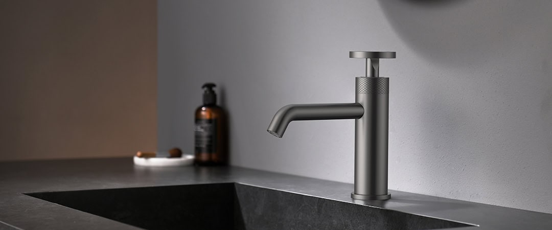 Brass bathroom faucet with knob with hollow design – B088 Brass bathroom faucet with knob with hollow design - B088