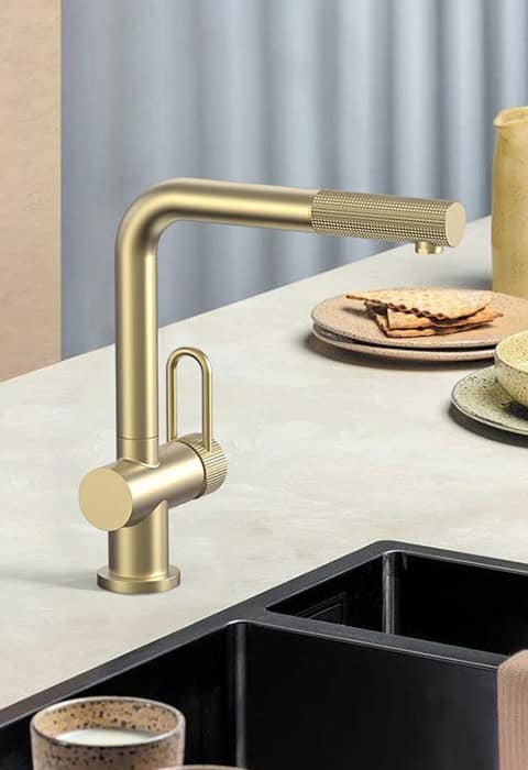 brushed nickel pull out kitchen faucets - K567 01 02 1