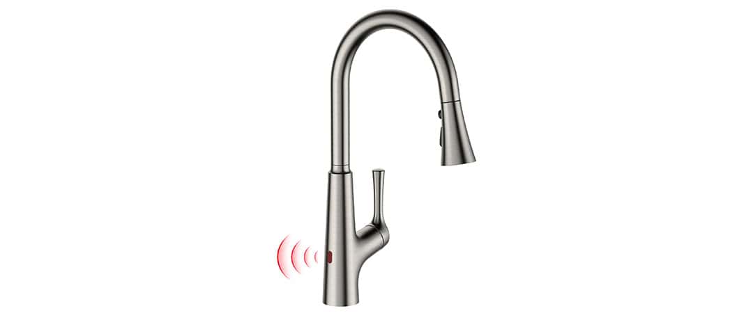 Kitchen sensor faucet with touchless