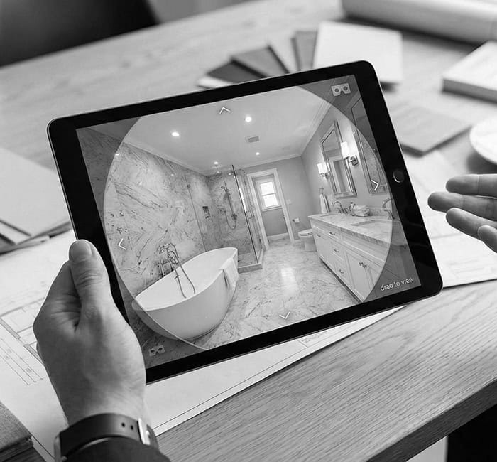 Showcasing our VR panoramic images for bathroom