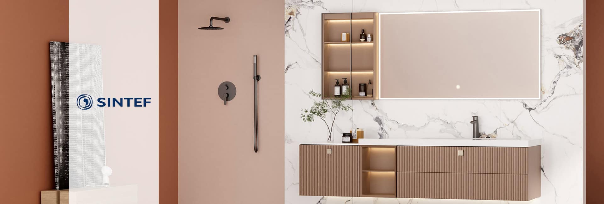 Sleek bathroom series with SINTEF certification