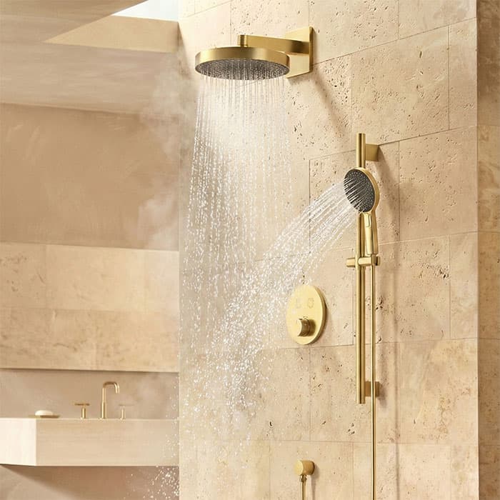 China OEM/ODM Faucet Manufacturer | cUPC, WRAS Certified Brushed gold shower system with sliding bar - SC030A 22