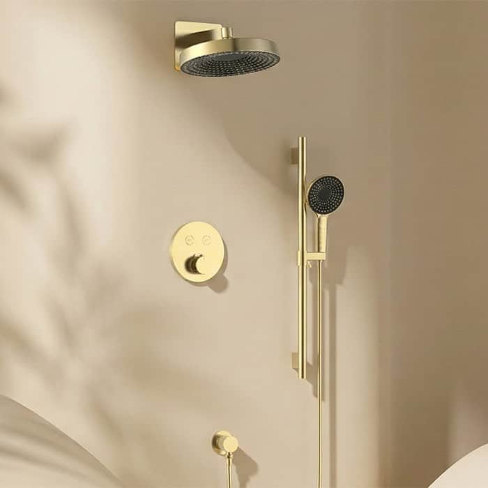 PVD brushed gold shower system in warm decor - SC030 22