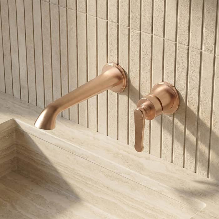 wall mounted 2 hole matte black basin faucet