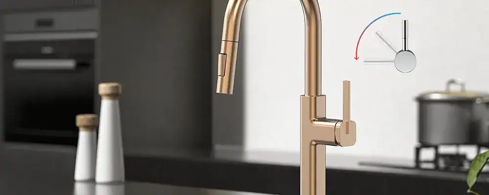 Cold start pull down kitchen faucet