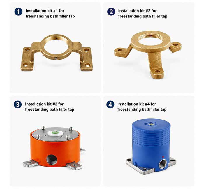 Installation kit for freestanding bath filler tap Installation kit for freestanding bath filler tap