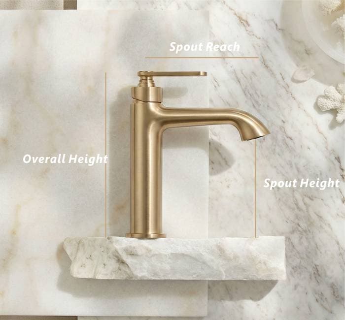 Rose gold single handle basin faucet dimensioning – B1006A 01 -1 Rose gold single handle basin faucet dimensioning - B1006A 01 -1