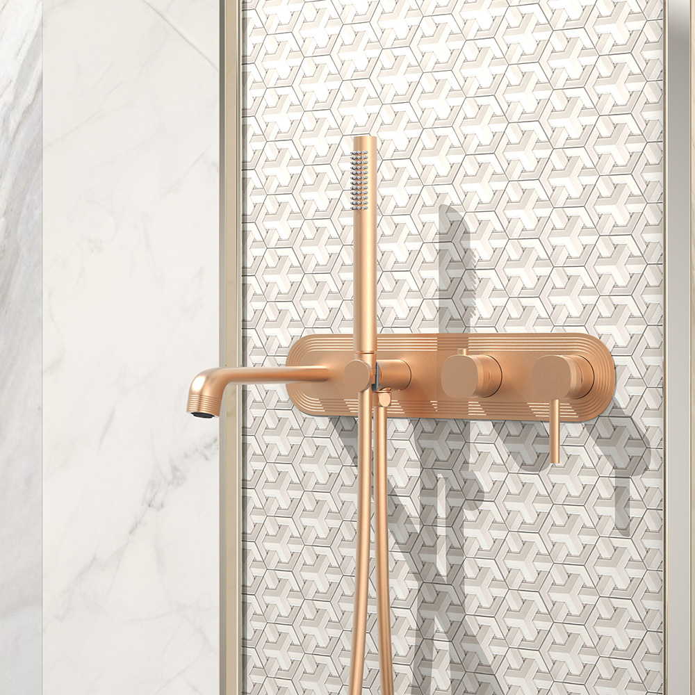 Brass shower system with knurled spout - SO1017F 22