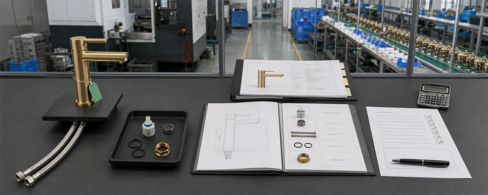 Golden Sample faucet, approved components and supplier documents reviewed before deposit approval