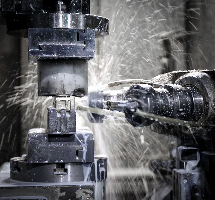 Multi-axis CNC machining of a brass faucet component at Luxuryhome