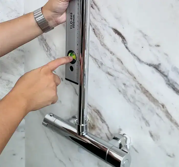 shower column installation keep horizontal
