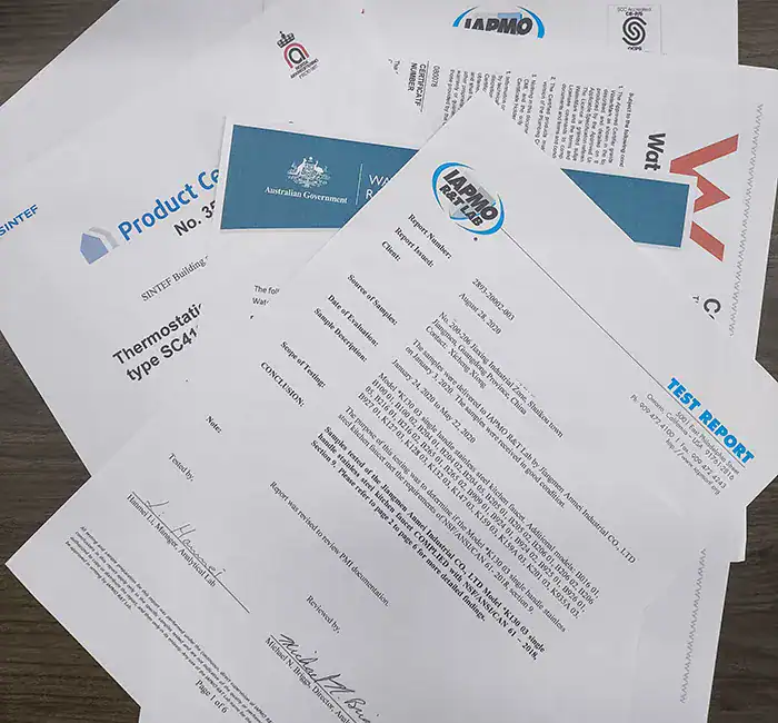 certification file list on table certification file list on table
